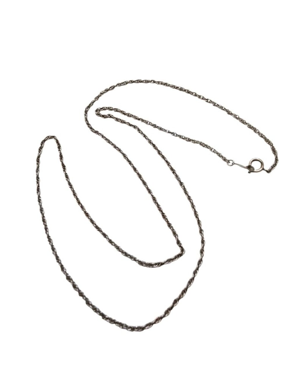 Vintage 14kt White Gold Thin Snake Chain Necklace (A7779)